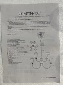 Craftmade Lighting 50429-FB Gwyneth 9-Light Chandelier Light Fixture Black READ - Picture 1 of 10