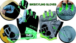 Fahrradhandschuhe Fahrrad MTB Halbfinger Fahrrad Gel gepolstert fingerlos TNQ SPORTS UK - Bild 1 von 17