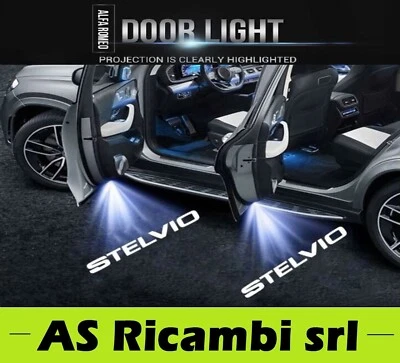 2 PROIETTORI LUCI LED LOGO ALFA ROMEO STELVIO SOTTOPORTA LUCI CORTESIA SOTTO - Immagine 1 di 3