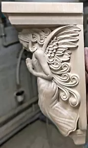 Angel Corbel 10", Corbel in legno, Rustic Corbel, Caminetto Intorno, Angel art - Foto 1 di 4