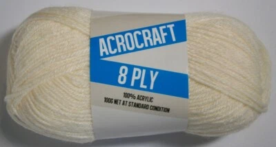 Panda Acrocraft 8ply Cream #1001 - 100% Acrylic 100g - Balls $2.50 Great Value - image 1 of 2