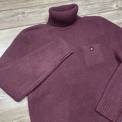 Suéter Polo Ralph Lauren Para Hombre Lana Cachemira Cuello Alto Vino GRANDE NUEVO CON ETIQUETAS $298 Foto 1 de 4