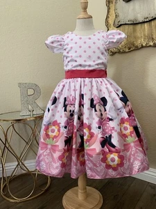 Minnie Mouse Dress In Size 5 And 8. Flowers - Picture 1 of 7
