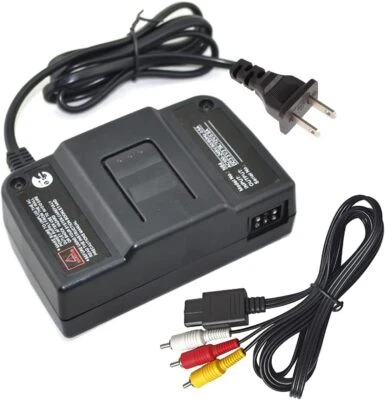 AC Adapter Power Supply &AV Cable Cord For Nintendo 64 N64 Bundle Lot Brand New - Image 1 of 4