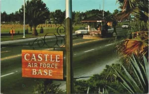 VTG Castle Air Force Base Main Entrance California CA Postcard - Picture 1 of 2
