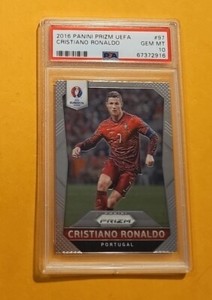 2016 Panini Prizm UEFA Cristiano Ronaldo Card # 97 PSA 10 Portugal Saudi