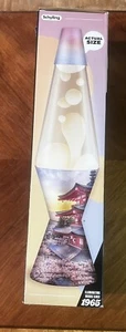 14.5" Clear Liquid Peach Wax Lava Lamp, 20 oz. Pagoda Base and Cap Motion Light - Picture 1 of 3
