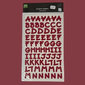 Making Memories Creative Letter ABC Repositionable 3/4" Handwriting Red - Picture 1 of 2