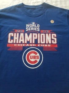 CHICAGO CUBS Shirt Jersey 2016 MLB World Series Champions T Shirt Mens Large - Picture 1 of 5
