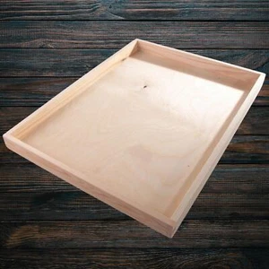 Large Slim Wooden Box Without Lid | 45 x 35 x 3 cm | Open Display Tray Platter - Picture 1 of 12