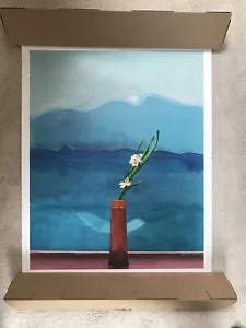 David Hockney Mount Fuji and Flowers print Beautiful - Picture 1 of 4