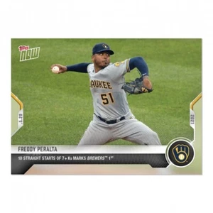 2021 Topps NOW® MLB Card #283 Freddy Peralta ⚾️ Milwaukee Brewers ⚾️ Squadra 1° - Foto 1 di 2