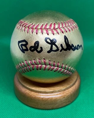 BOB GIBSON AUTOGRAPH GOLD BASEBALL TRISTAR AUTHENTIC CARDINALS PLATINUM #1/6 - Image 1 of 2
