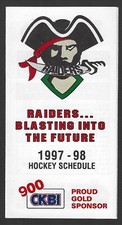 1997-98 Prince Albert Raiders WHL Hockey Schedule !!! Many Sponsors