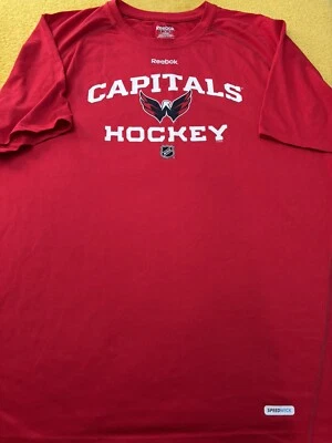 Washington Capitals Reebok Hombre XL Speed Wick PlayDry Camiseta Roja Usada en Excelente Condición Foto 1 de 4