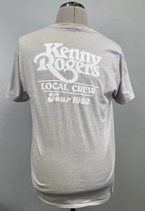 KENNY ROGERS 1982 CREW TOUR CONCERT TEE SHIRT  THE GAMBLER GREY RARE - Picture 1 of 6