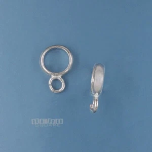 2 dijes redondos de plata esterlina/conector de fianzas colgante con bucle abierto #44344 - Imagen 1 de 4