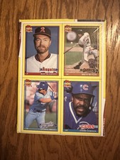 1991 Topps Baseball Box Bottom Panel Cards Blyleven George Brett Dawson