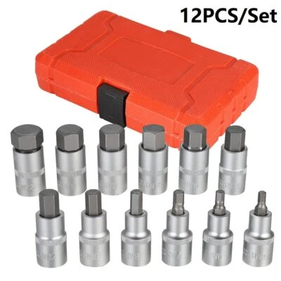 12Pcs 1/2 Inch Drive Impact Hex Bit Socket Set H5-H22 Hexagon Wrench Sockets Set - Image 1 of 4