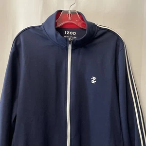 Mens IZOD Advantage L navy full zip stretch activewear jacket - Picture 1 of 9