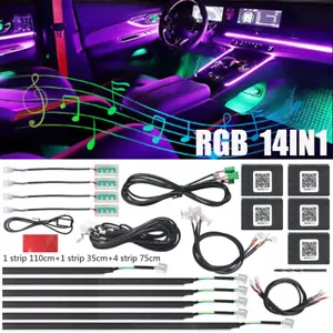 14in 1 Auto RGB LED Symphony Dynamic Ambientebeleuchtung Lichtleiste APP Control - Bild 1 von 13