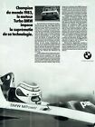  Publicit Advertising 0322 1984  BMW  le moteur turbo champion du monde 