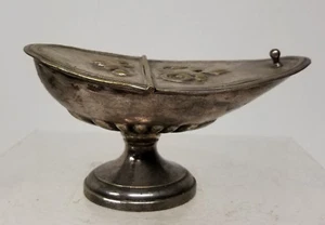 Antique Unusual Silverplate Brass Sheffield Early Dish Pitcher Spoon Warmer - Picture 1 of 9