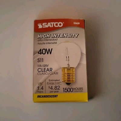 Satco S3629 Intermediate Base 40-Watt S11 Light 1 Count - Clear - Image 1 of 3
