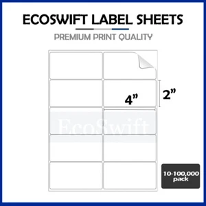 10-100.000 4 x 2 Premium Laser/Tinte Adresse Versand Klebeetiketten 10 pro Blatt - Bild 1 von 5