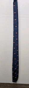 Kiel James Patrick Pink Elephant Wooly Mammoth Print Woven 58" Neck Tie Blue  - Picture 1 of 7