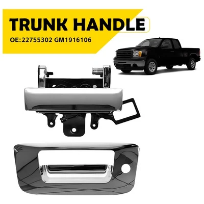 Cierre trasero puerta trasera manija bisel embellecedores para Chevy Silverado GMC Sierra 2007-2014 Foto 1 de 4