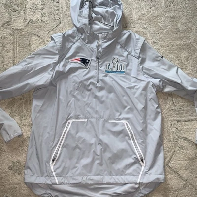Nike NFL New England Patriots Windbreaker Hoodie Jacket Men's Large Super Bowl - Image 1 of 2