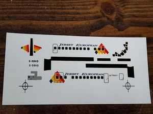Calcomanías de avión de avión 1:200 pantalones cortos 360 JERSEY EUROPEAN AIRLINES junto al agua - Imagen 1 de 6