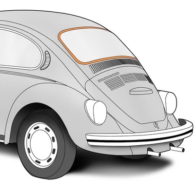 Алюминиевый молдинг отделка заднего стекла для 1972-1977 VW Beetle Bug Super Sedan - Изображение 1 из 3