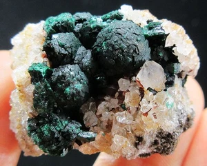 33g Malachit & Quarz Kristall Mineral Präparat, Kongo - Bild 1 von 7