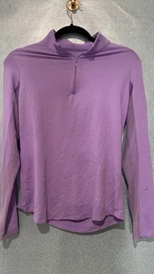 Ibkul Solid Long Sleeve Mock Neck Top - Lavender S - Picture 1 of 5