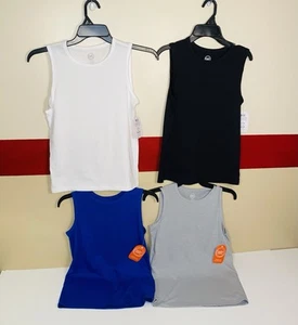Boys Tank Tops Size L 10/12 Lot Of 4 Wonder Nation Blue Blk White Gray NEW - Picture 1 of 13