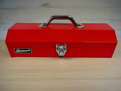 Homak 16" Portable Metal Toolbox - Red Hand Carry Tote - Image 1 of 4