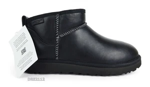 Botas UGG Clásicas Ultra Mini Cuero Lluvia Negro Piel Para Mujer Talla 7 -NUEVAS EN CAJA- - Imagen 1 de 5