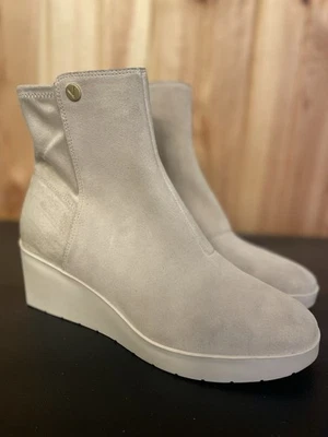 Botas Vionic Skylar para mujer talla 10 W cuero camel gamuza cuña cómodas cremallera lateral Foto 1 de 4