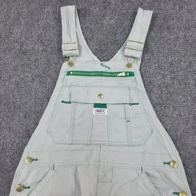 Liberty Bib Overalls 女式浅绿色棉混纺实用工作服 S 码 — 第 1/4 张图片