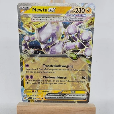 Pokemon Karte Mewtu EX 058/182 Paradoxrift Double Rare Holo NM Deutsch - Bild 1 von 2