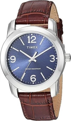 Reloj Timex TW2R86800 Clásico Para Hombre Básico Cuero Marrón Estuche 39MM, Totalmente NUEVO Foto 1 de 4