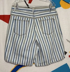 Pantalones Cortos De Colección Años 90 Denim Rayas 34 Cintura Alta Multi Ferrocarril Calce Suelto Boho Años 80 - Imagen 1 de 11