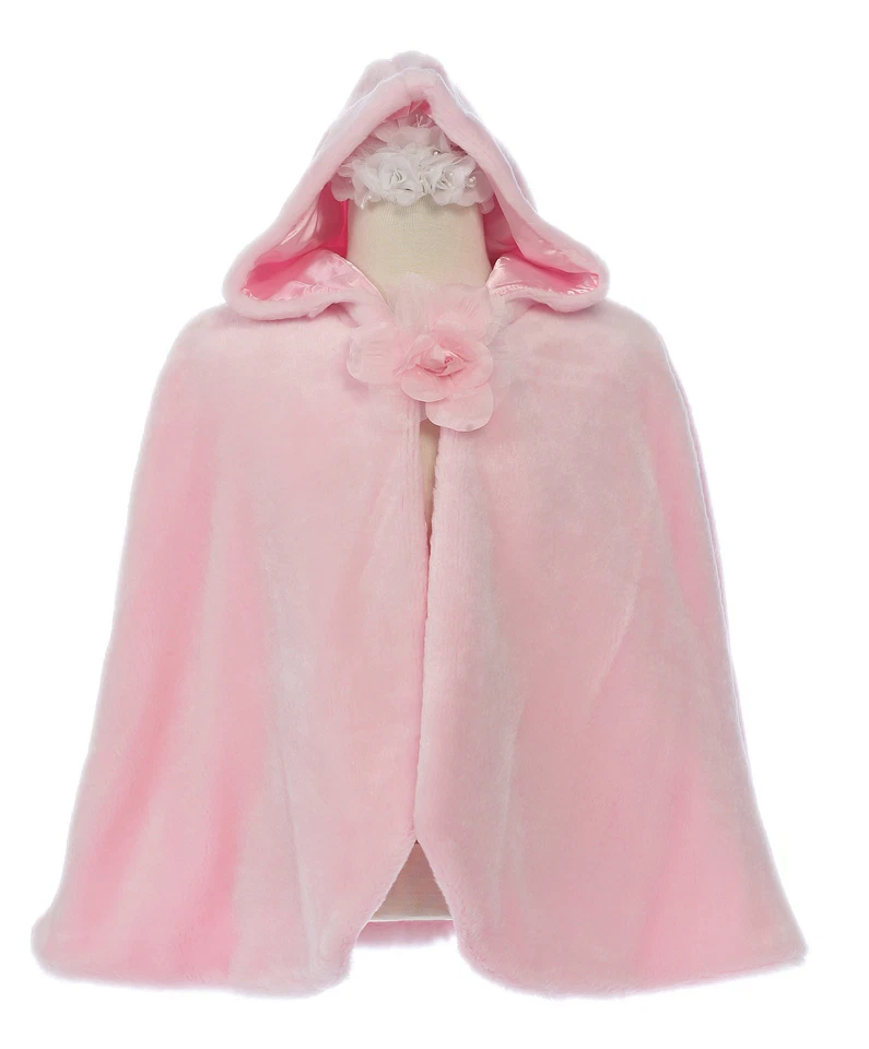 New Little Girl Faux Fur Cape Pink for Pageant Formal Party Dress sz 4 6 8 10 12 - Image 1 of 1