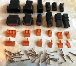 Black OEM Deutsch DTM 2 3 4 6 8 12 Pin Connector Electrical Kit 18-24 AWG - Picture 1 of 14