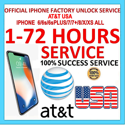 FAST FACTORY UNLOCK SERVICE CODE AT&T ATT Apple IPhone 6/6s/6sPLUS/7/7+/8/X/XS • 1.23£