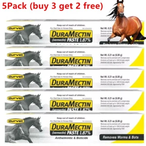 5er Pack Durvet Duramectin Pferde Entwurmung Paste - 3 Tuben Ablaufdatum Juli 2026 - Bild 1 von 5