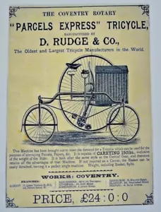 Vintage Advertising Poster United Kingdom Parcels Express Tricycle Repro Canvas - Picture 1 of 5
