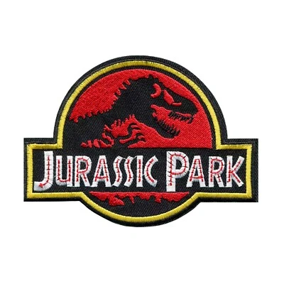 PATCHWORK PARADISE Jurassic Park Dinosaur Movie Embroidered Iron-On Patch